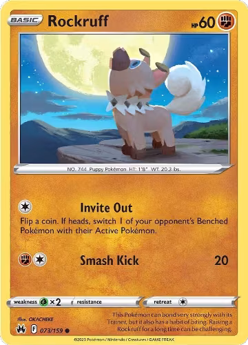 Rockruff (073/159), Crown Zenith — Pokémon card price