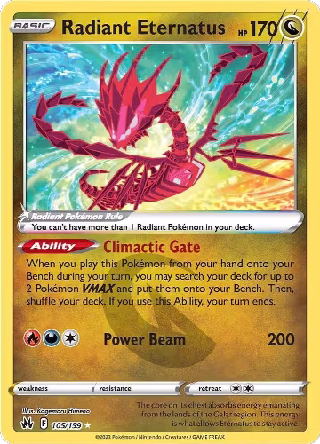 Radiant Eternatus (105/159), Crown Zenith — Pokémon card price