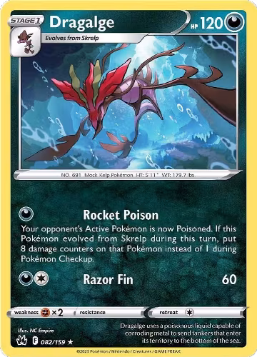 Dragalge (082/159), Crown Zenith — Pokémon card price