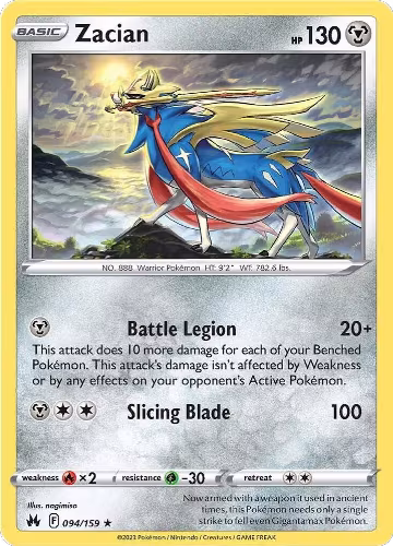 Zacian (094/159), Crown Zenith — Pokémon card price