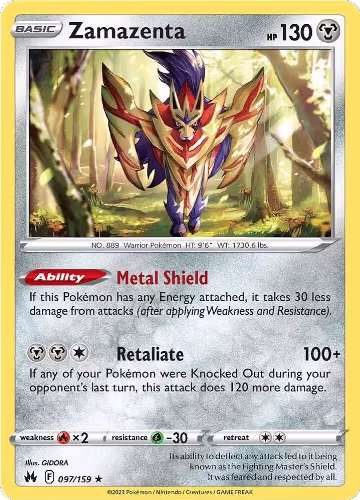 Zamazenta (097/159), Crown Zenith — Pokémon card price
