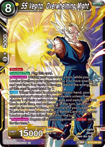 SS Vegito, Overwhelming Might (BT20-099), Power Absorbed — DB Super card price