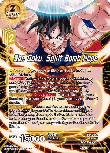 Son Goku, Spirit Bomb Hope (BT20-087), Power Absorbed — DB Super card price