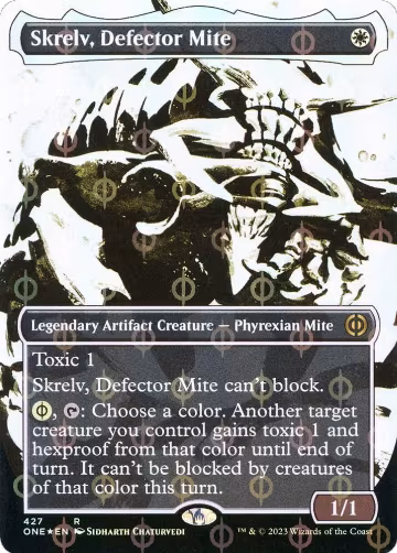 Skrelv, Defector Mite (Showcase) (Step-and-Compleat Foil) (427), Phyrexia: All Will Be One — Magic card price
