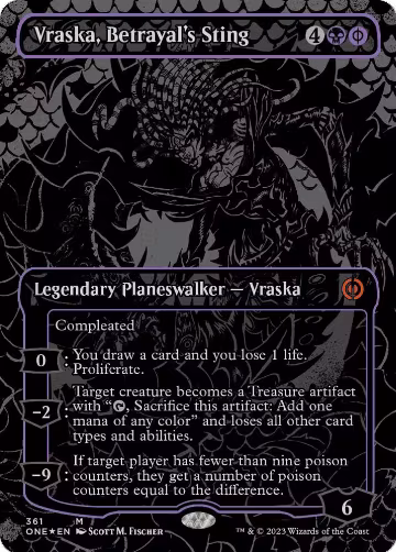 Vraska, Betrayal's Sting (Oil Slick Raised Foil) (361), Phyrexia: All Will Be One — Magic card price