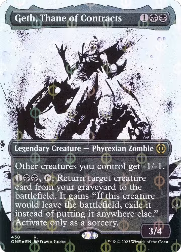 Geth, Thane of Contracts (Showcase) (Step-and-Compleat Foil) (438), Phyrexia: All Will Be One — Magic card price