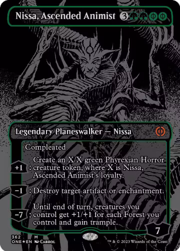 Nissa, Ascended Animist (Oil Slick Raised Foil) (362), Phyrexia: All Will Be One — Magic card price