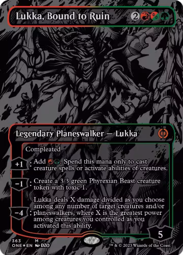 Lukka, Bound to Ruin (Oil Slick Raised Foil) (363), Phyrexia: All Will Be One — Magic card price