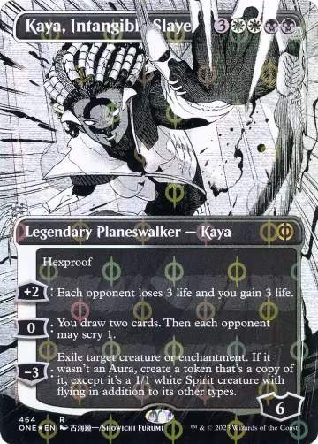 Kaya, Intangible Slayer (Borderless) (Step-and-Compleat Foil) (464), Phyrexia: All Will Be One — Magic card price