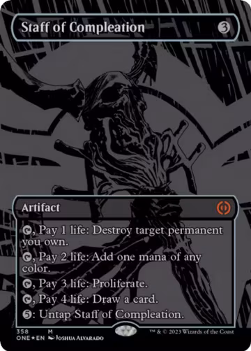 Staff of Compleation (Oil Slick Raised Foil) (358), Phyrexia: All Will Be One — Magic card price