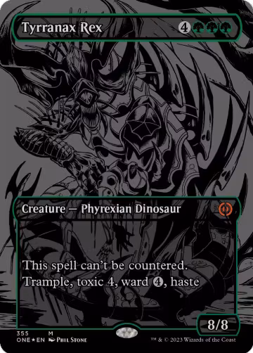 Tyrranax Rex (Oil Slick Raised Foil) (355), Phyrexia: All Will Be One — Magic card price