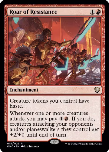 Roar of Resistance (15), Commander: Phyrexia: All Will Be One — Magic card price