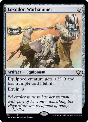 Loxodon Warhammer (135), Commander: Phyrexia: All Will Be One — Magic card price