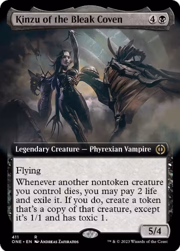 Kinzu of the Bleak Coven (Extended Art) (411), Phyrexia: All Will Be One — Magic card price