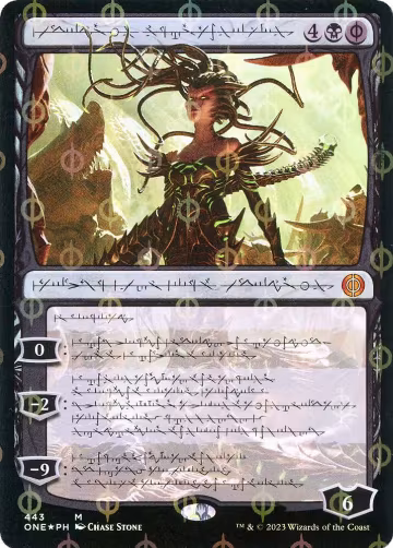 Vraska, Betrayal's Sting (Phyrexian) (Step-and-Compleat Foil) (443), Phyrexia: All Will Be One — Magic card price