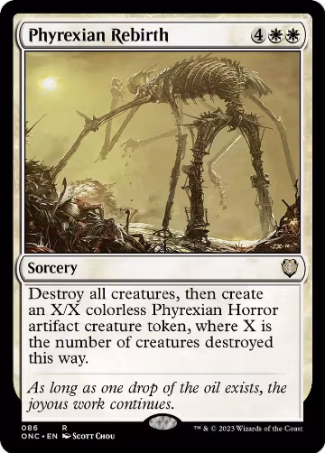 Phyrexian Rebirth (86), Commander: Phyrexia: All Will Be One — Magic card price