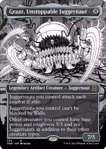 Graaz, Unstoppable Juggernaut (Borderless) (334), Phyrexia: All Will Be One — Magic card price