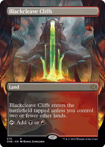 Blackcleave Cliffs (Borderless) (370), Phyrexia: All Will Be One — Magic card price