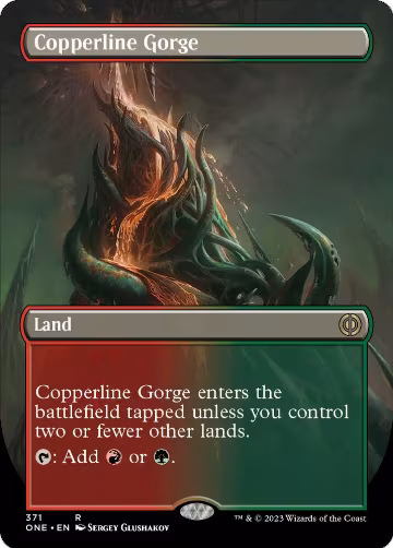 Copperline Gorge (Borderless) (371), Phyrexia: All Will Be One — Magic card price