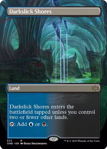 Darkslick Shores (Borderless) (372), Phyrexia: All Will Be One — Magic card price