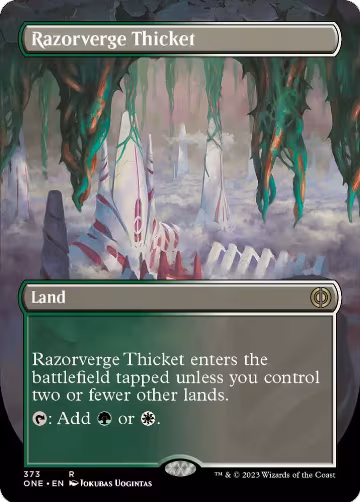 Razorverge Thicket (Borderless) (373), Phyrexia: All Will Be One — Magic card price