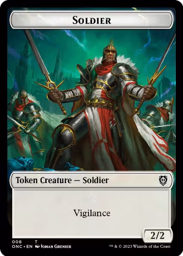 Soldier (008) // Angel (003) Double-Sided Token (8 // 3), Commander: Phyrexia: All Will Be One — Magic card price