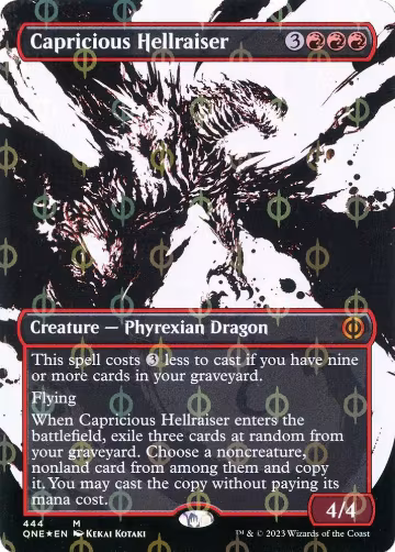 Capricious Hellraiser (Showcase) (Step-and-Compleat Foil) (444), Phyrexia: All Will Be One — Magic card price