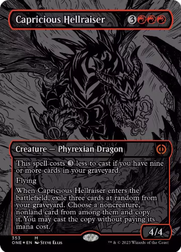 Capricious Hellraiser (Oil Slick Raised Foil) (353), Phyrexia: All Will Be One — Magic card price