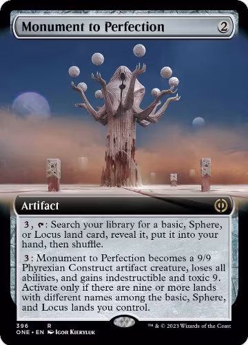 Monument to Perfection (Extended Art) (396), Phyrexia: All Will Be One — Magic card price