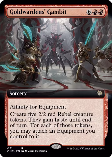 Goldwardens' Gambit (Extended Art) (51), Commander: Phyrexia: All Will Be One — Magic card price