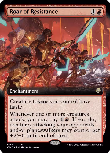 Roar of Resistance (Extended Art) (53), Commander: Phyrexia: All Will Be One — Magic card price