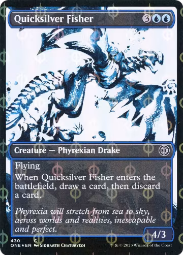 Quicksilver Fisher (Showcase) (Step-and-Compleat Foil) (430), Phyrexia: All Will Be One — Magic card price