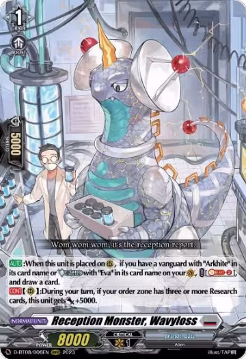 Reception Monster, Wavyloss (D-BT08/006EN), D-BT08: Minerva Rising — Vanguard card price