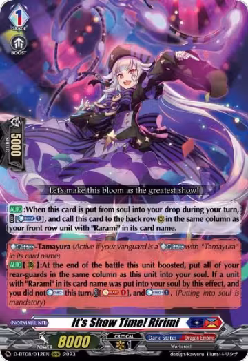 It's Show Time! Ririmi (D-BT08/012EN), D-BT08: Minerva Rising — Vanguard card price