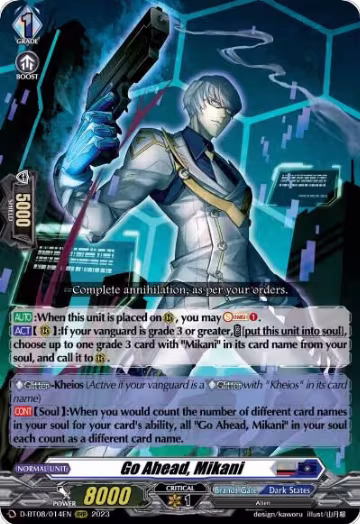 Go Ahead, Mikani (D-BT08/014EN), D-BT08: Minerva Rising — Vanguard card price