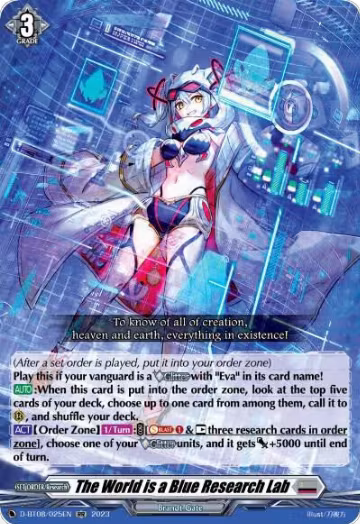 The World is a Blue Research Lab (D-BT08/025EN), D-BT08: Minerva Rising — Vanguard card price