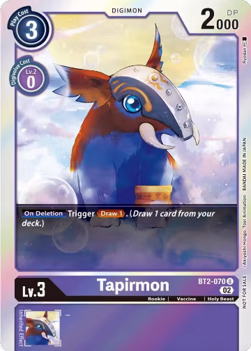Tapirmon (Official Tournament Pack Vol.8) (BT2-070 U), Release Special Booster 1.0 — Digimon card price