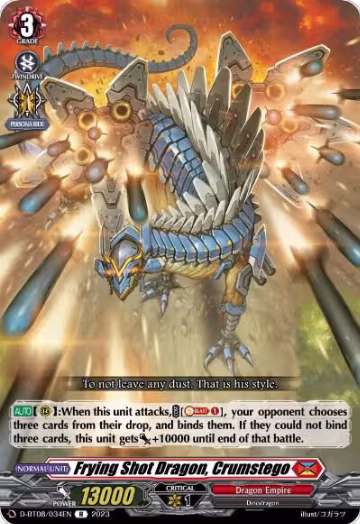Frying Shot Dragon, Crumstego (D-BT08/034EN), D-BT08: Minerva Rising — Vanguard card price