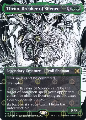 Thrun, Breaker of Silence (Borderless) (Step-and-Compleat Foil) (456), Phyrexia: All Will Be One — Magic card price