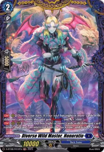 Diverse Wild Master, Honoratio (FR) (D-BT08/FR12EN), D-BT08: Minerva Rising — Vanguard card price