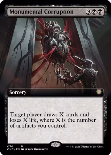 Monumental Corruption (Extended Art) (34), Commander: Phyrexia: All Will Be One — Magic card price