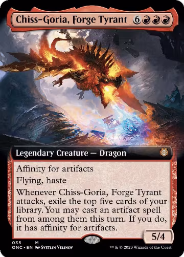 Chiss-Goria, Forge Tyrant (Extended Art) (35), Commander: Phyrexia: All Will Be One — Magic card price