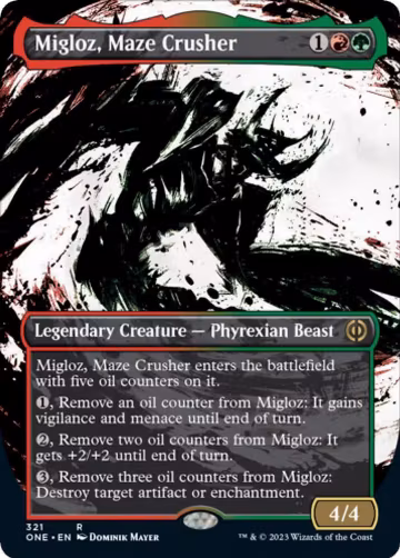 Migloz, Maze Crusher (Showcase) (321), Phyrexia: All Will Be One — Magic card price