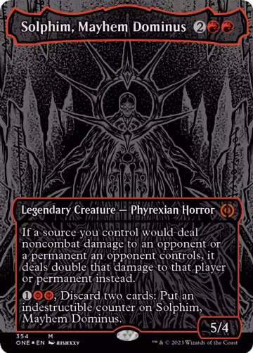 Solphim, Mayhem Dominus (Oil Slick Raised Foil) (354), Phyrexia: All Will Be One — Magic card price
