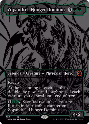 Zopandrel, Hunger Dominus (Oil Slick Raised Foil) (356), Phyrexia: All Will Be One — Magic card price