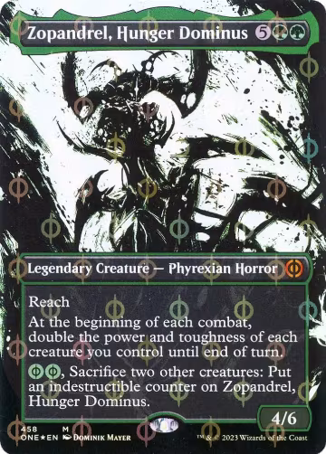 Zopandrel, Hunger Dominus (Showcase) (Step-and-Compleat Foil) (458), Phyrexia: All Will Be One — Magic card price