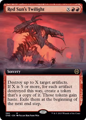 Red Sun's Twilight (Extended Art) (386), Phyrexia: All Will Be One — Magic card price