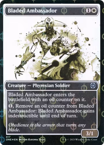Bladed Ambassador (Showcase) (Step-and-Compleat Foil) (417), Phyrexia: All Will Be One — Magic card price