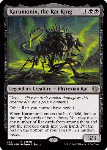 Karumonix, the Rat King (ONE Bundle) (282), Unique and Miscellaneous Promos — Magic card price