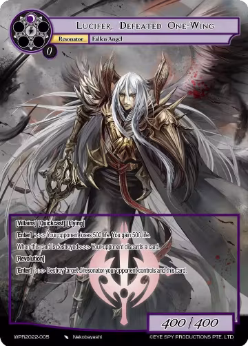Lucifer, Defeated One-Wing (WPR2022-005), Promo Cards — Force of Will card price